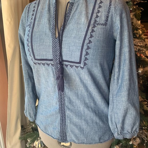 J Crew Mercantile Embroidered Top - Picture 7 of 9